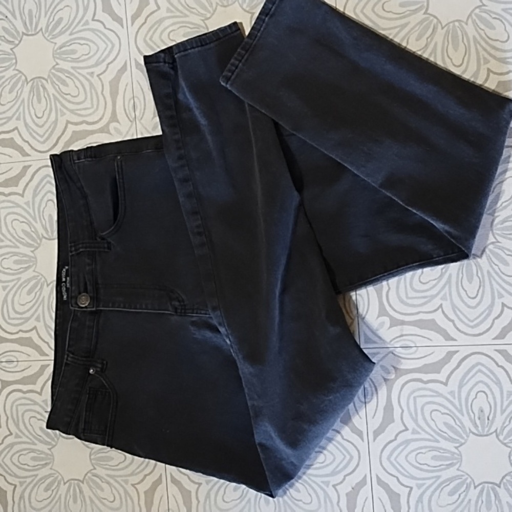 Women Black Gray Denim Jeans Indigo Wisdom Sz 34/32 Zipper Fly Cotton Blend